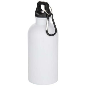 Borraccia da 400 ml in acciaio inossidabile certificato RCS a parete singola adatta per stampa a sublimazione con moschettone Oregon