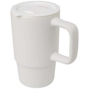 Tazza in ceramica da 450 ml con coperchio in plastica Carter