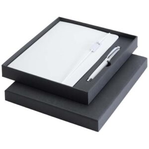 Set con blocco note formato A5 con copertina rigida e penna roller Legato Elegance