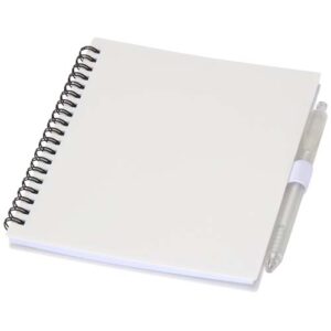 Set di blocco note con copertina morbida in plastica riciclata e penna a sfera (inchiostro blu) Niove
