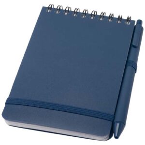 Blocco note formato A6 con copertina rigida in plastica recuperata in prossimità degli oceani e penna a sfera Thalaasa (inchiostro nero)