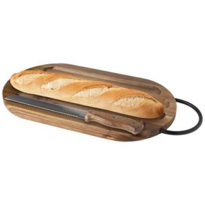 Tagliere in legno di acacia con coltello per il pane Prestige