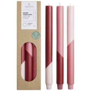 Set di 3 candele con design a colori diagonali Originalhome Eden