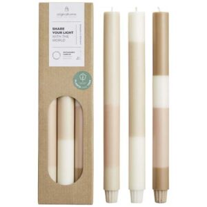 Set di 3 candele con effetto roccia calcarea stratificata Originalhome