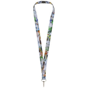 Lanyard Addie in PET riciclato con stampa in sublimazione e sgancio di sicurezza