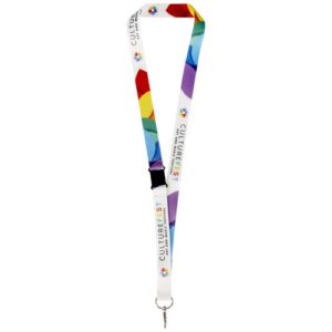 Lanyard in PET riciclato con stampa in sublimazione e sgancio di sicurezza Lois