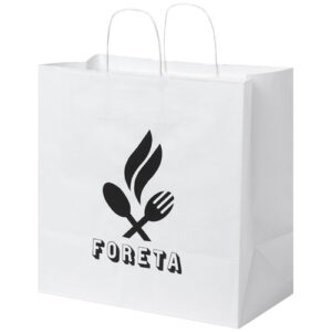 Sacchetto in carta kraft da 80-90 g/m2 con manici intrecciati - 34 x 20 x 35 cm