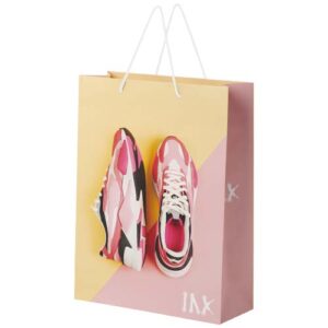 Sacchetto in carta integra da 170 g/m2 realizzato a mano con manici in cordino di plastica - 31 x 12 x 41 cm