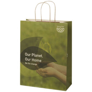 Shopper in carta da 150g/m2 realizzato con scarti agricoli con manici intrecciati - 31 x 12 x 41 cm