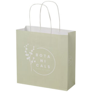 Shopper in carta kraft da 120g/m2 con manici intrecciati - 24 x 9 x 24 cm