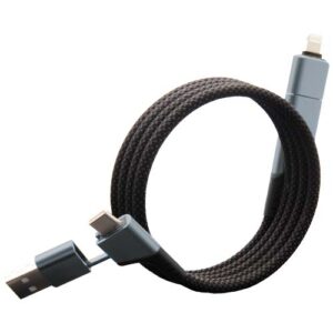 Cavo di ricarica magnetico ultraveloce 4 in 1 in PET riciclato da 100 W SCX.design C52